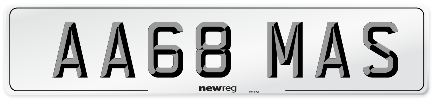 AA68 MAS Number Plate from New Reg